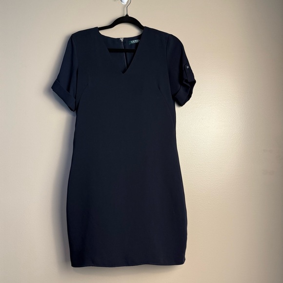 Ralph Lauren Navy  Mini Dress V-Neck Short Sleeve S2 - Picture 2 of 11
